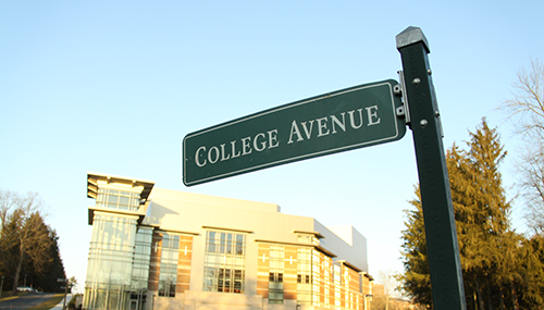 Road sign for College Avenue