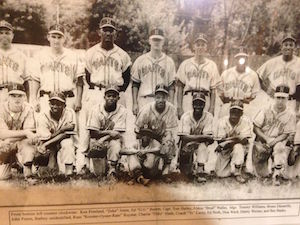 A sepia-toned photo of the Harrisburg Giants baseball team