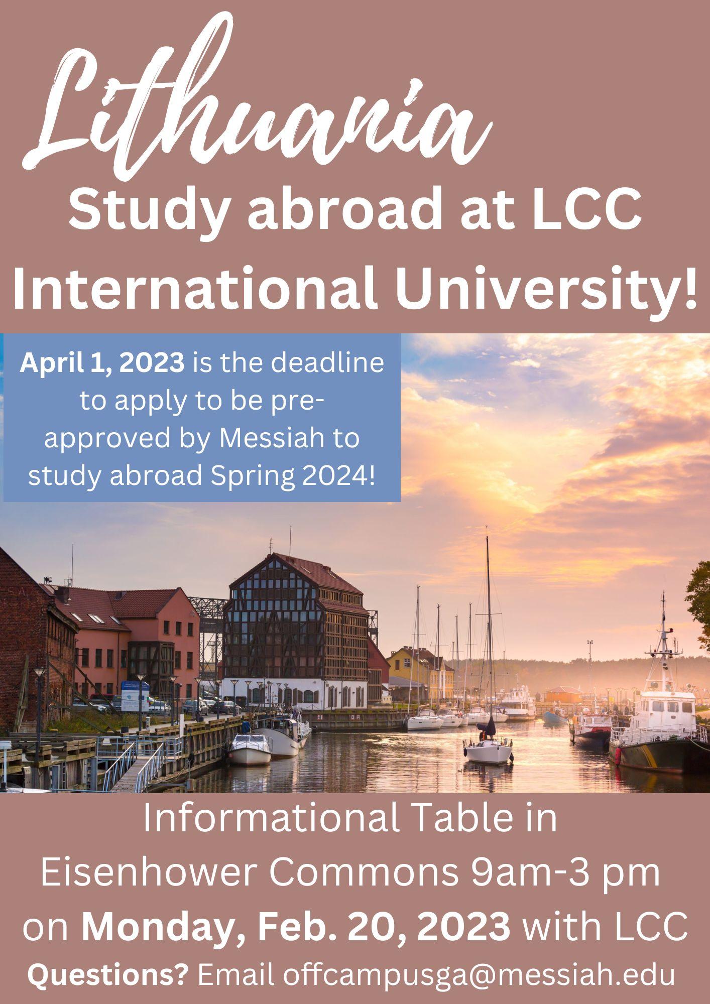 Lcc international university info table