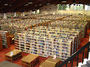 Librarystacksbeforenewlighting 1