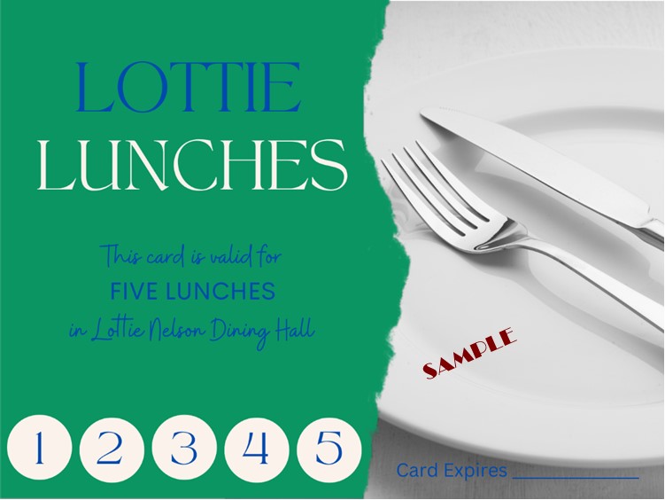A coupon for five Lottie lunches.