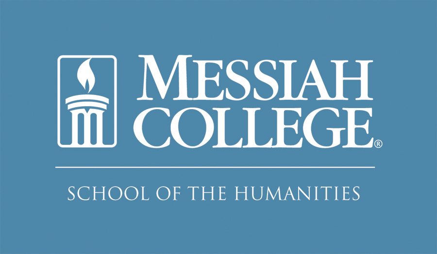 Light blue logo for Messiah College's school of humanities.