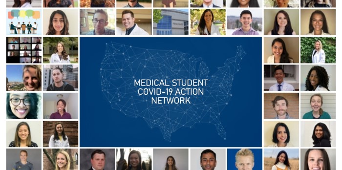 A collage of medical students on Zoom.