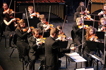 Chamber Orchestra violinists.