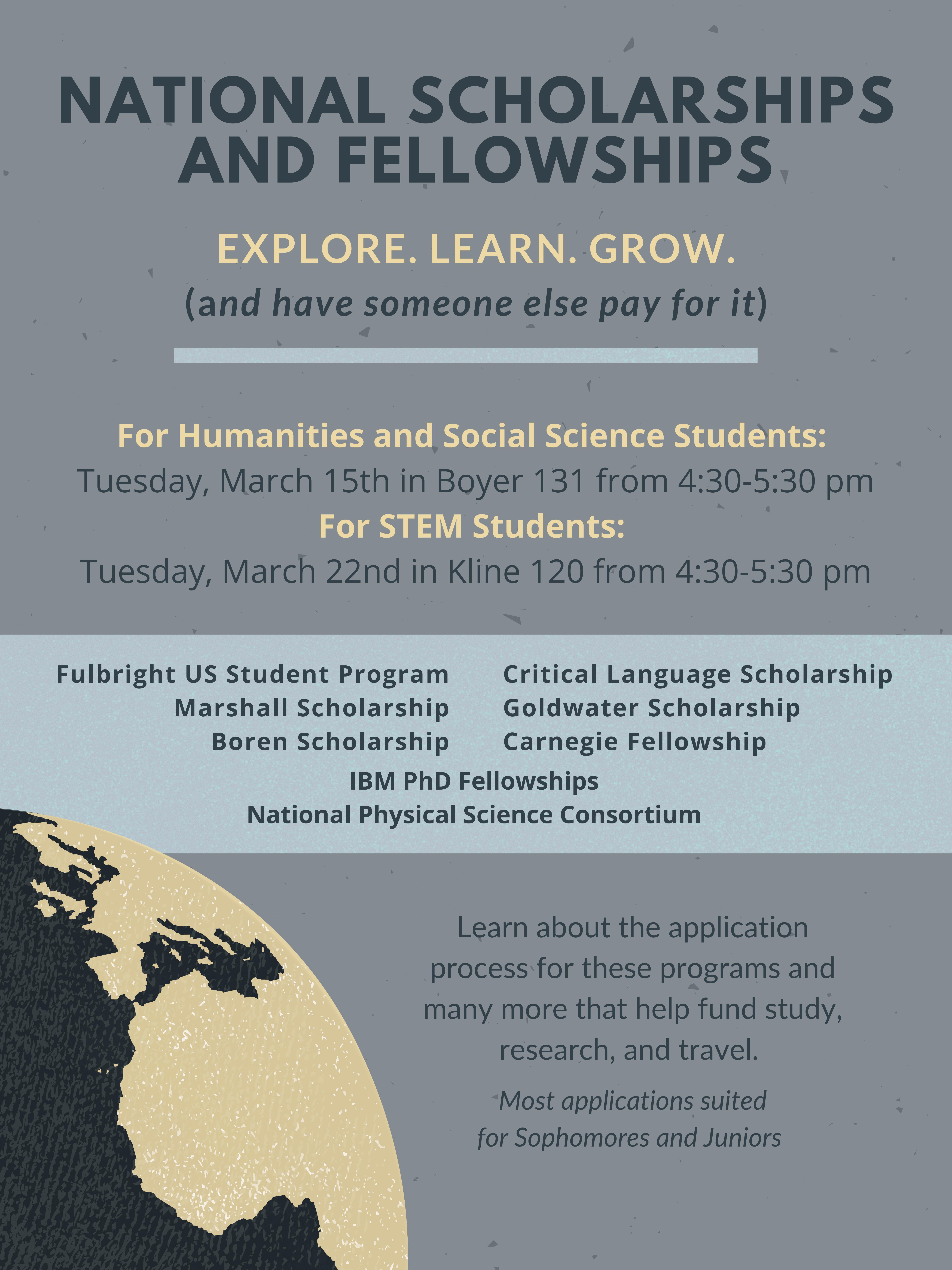 National scholarships and fellowships spring 2022 information sessions