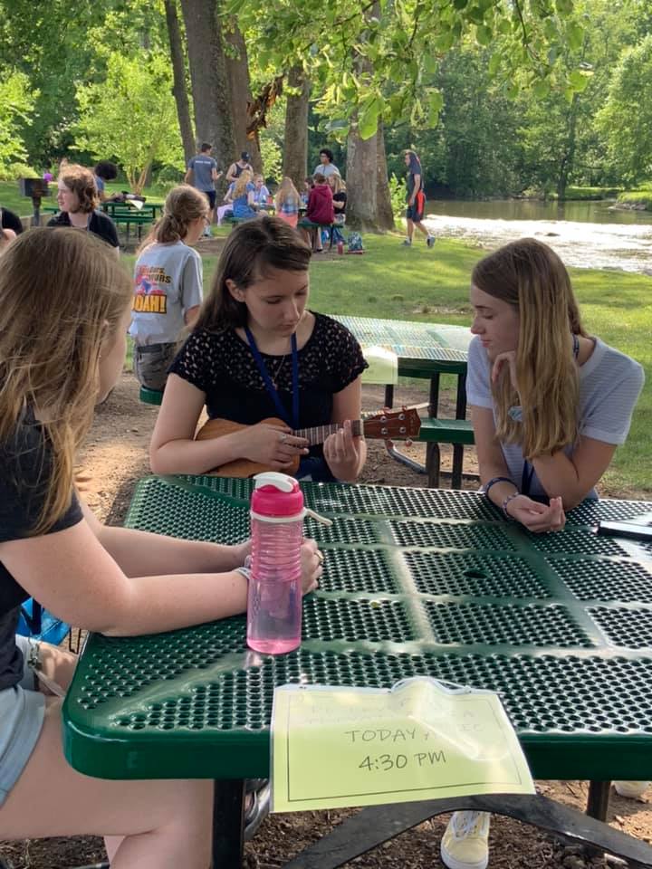 Young Writers Workshop Picnic tables