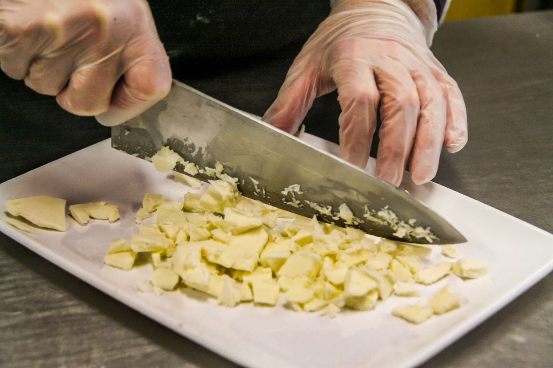 Chopping up shortening