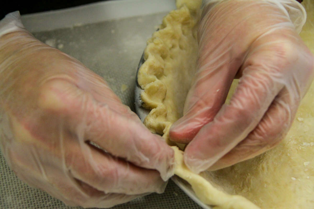 Pinching the pie crust