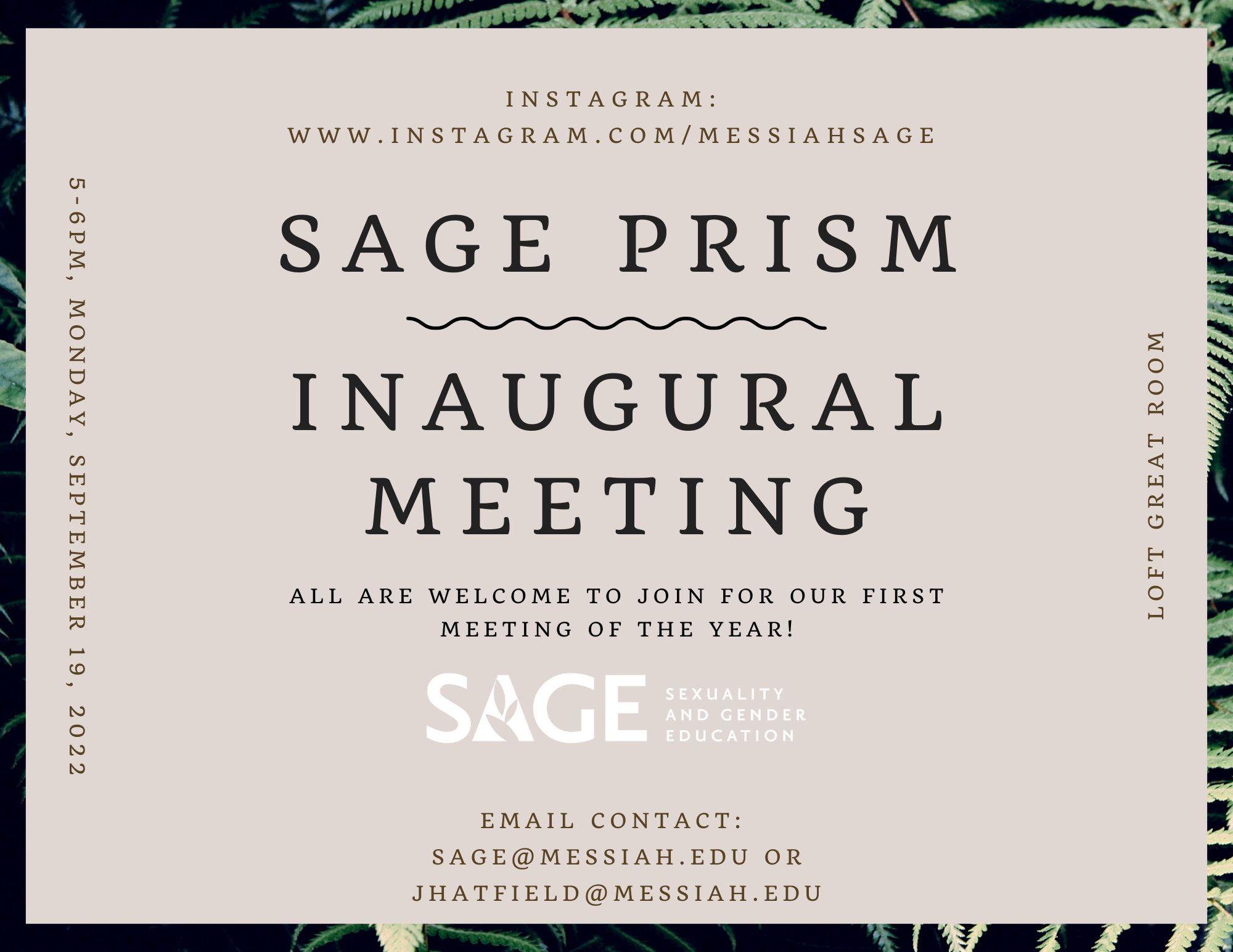 Sage prism meeting flyer