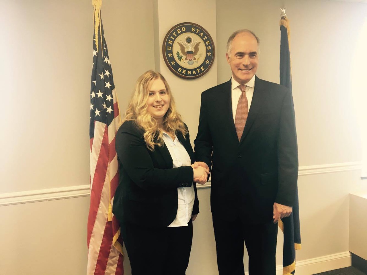 Sarah Fertsch with PA Senator Bob Casey Jr.