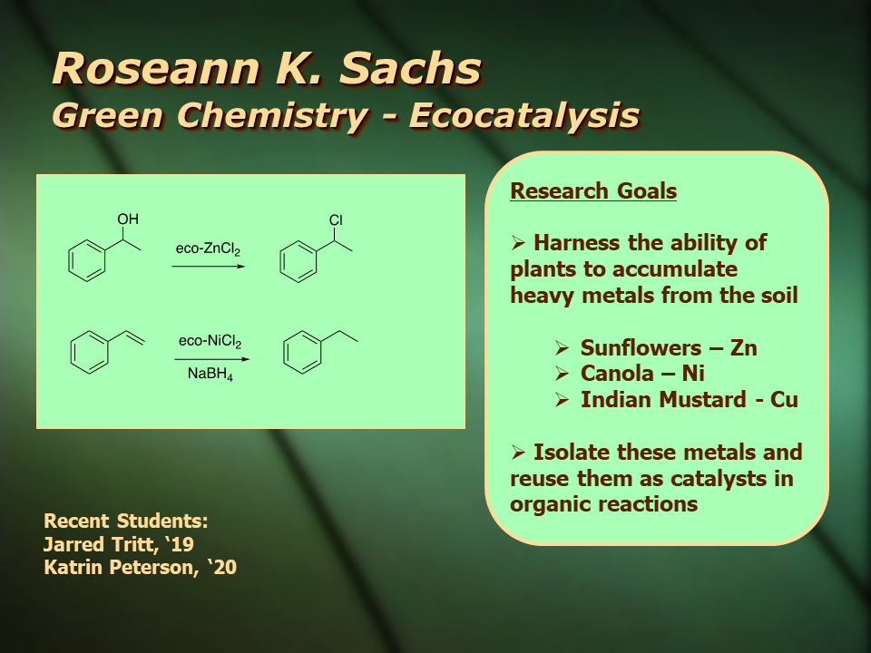 Chemistry and Biochemistry - Sachs research update 2019 p1