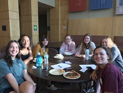 social work students eating pizza