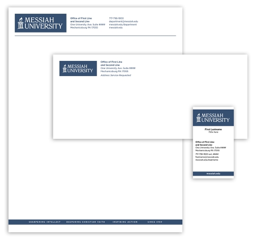 Messiah University stationery example