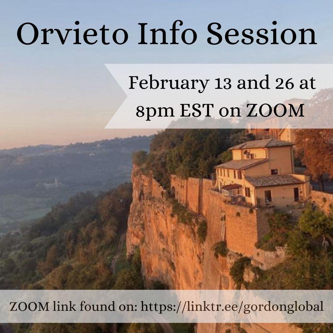 Study abroad in orvieto zoom session feb 26 at 8 pm