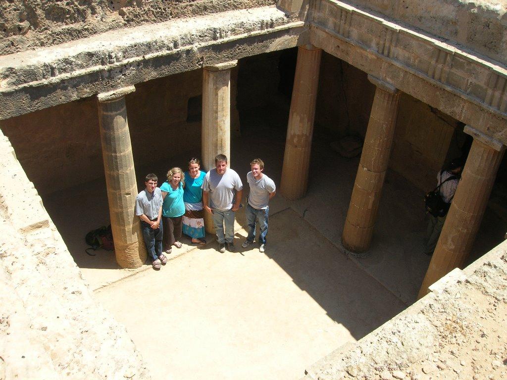 Students at the tombs of the kings in Paphos