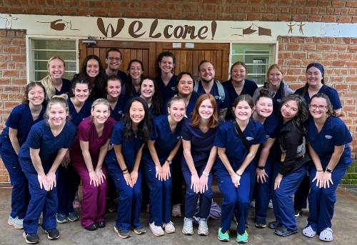 Group photo of nursing students in Zambia for the Population and Global Health course