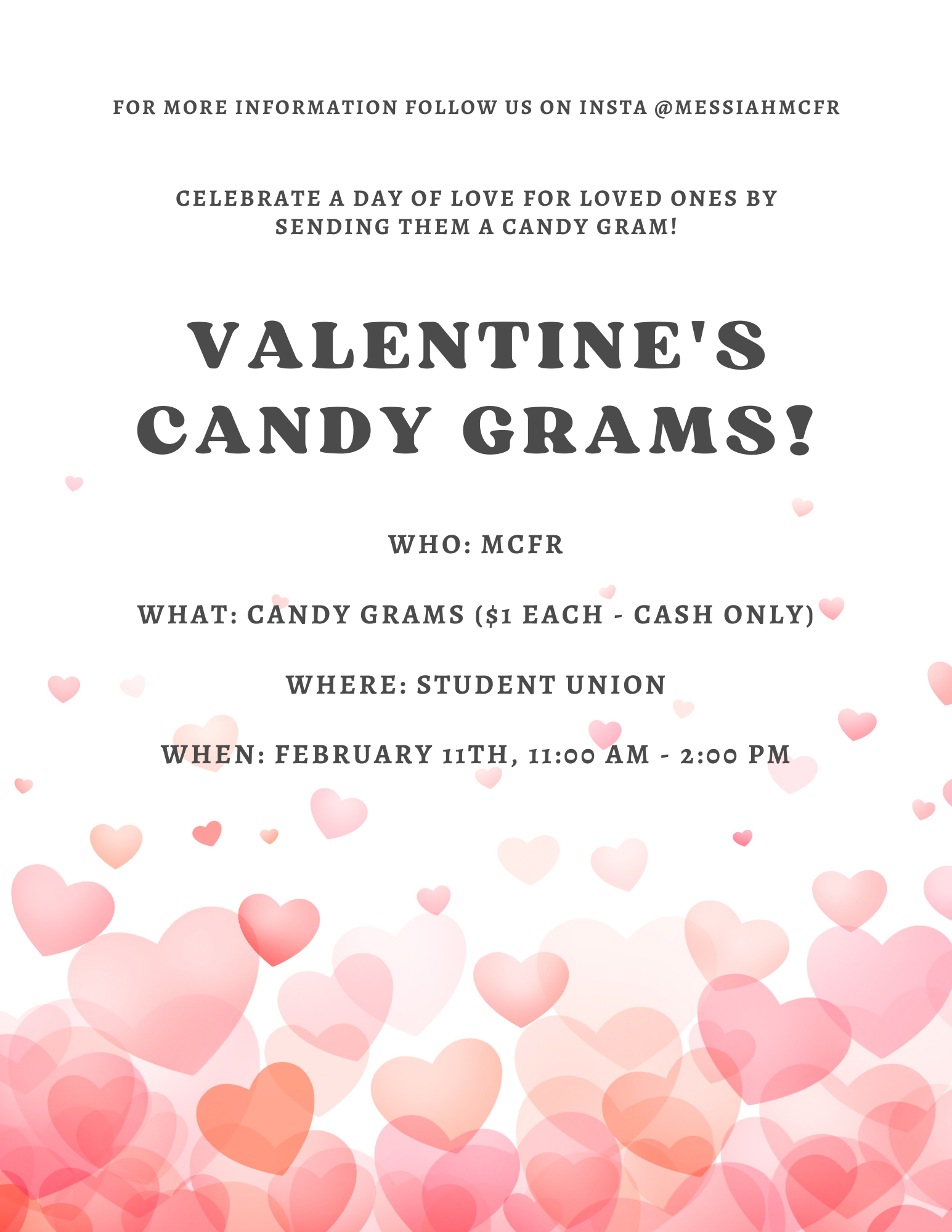 Valentine s day candy gram fundraiser