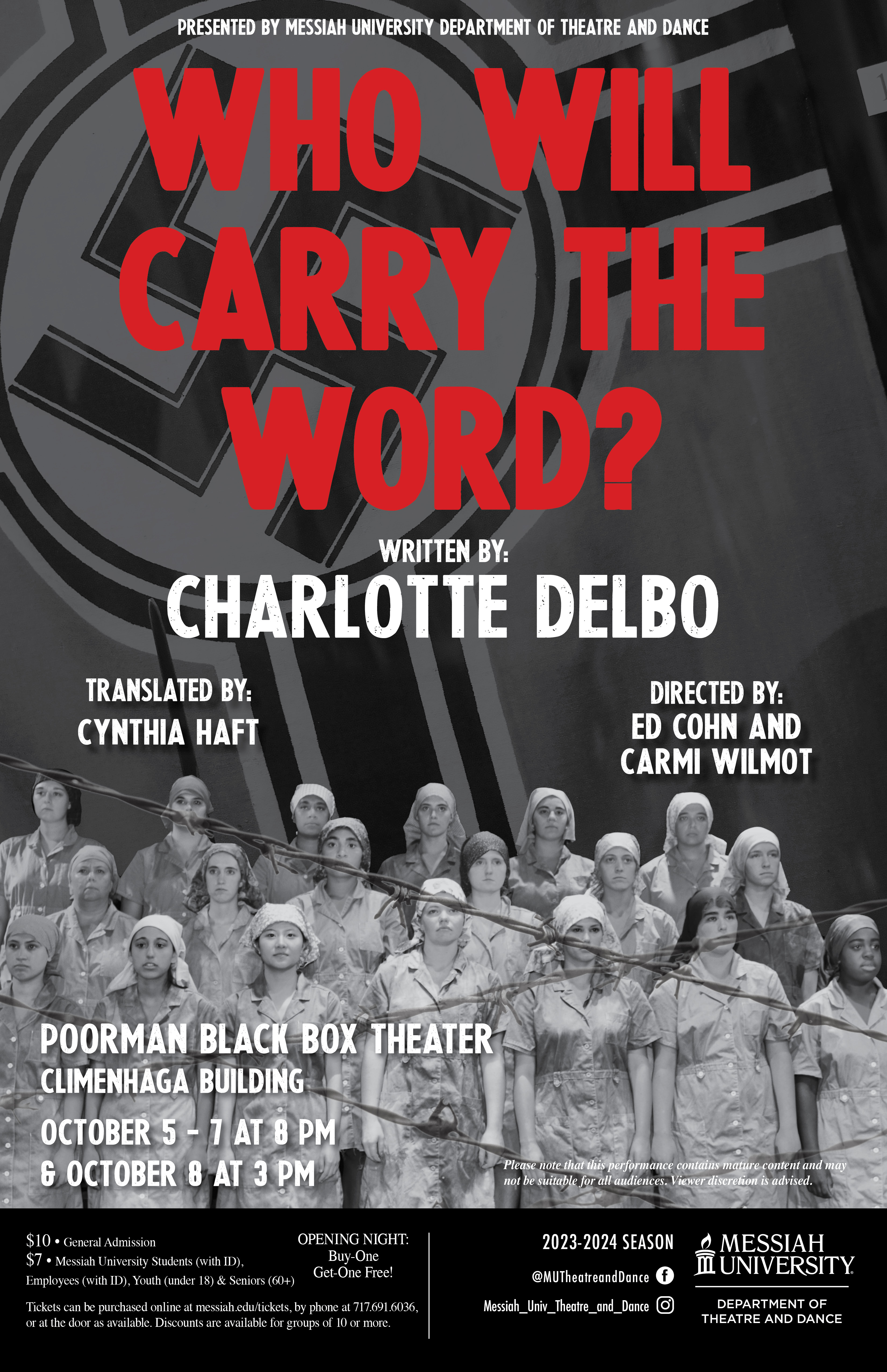 Who will carry the word poster