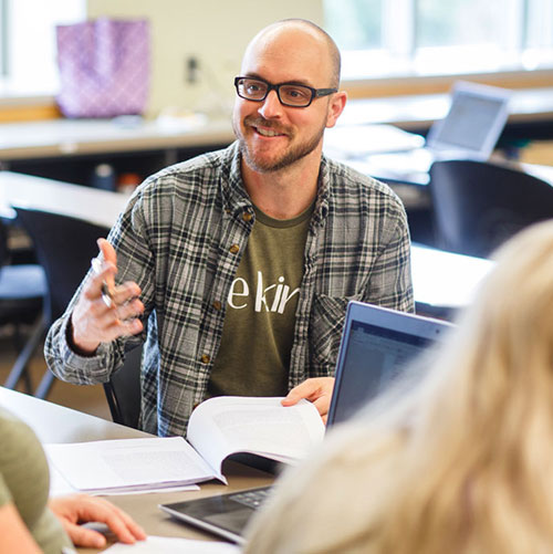 Adult learner in classroom