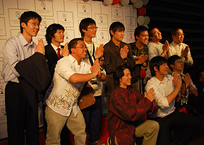 A group of international students posing for the International Banquet.