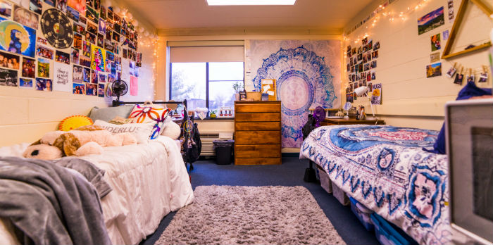 Dorm room at Messiah with two beds