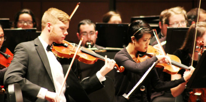 Ethan Van Bochoven in the Messiah College Orchestra
