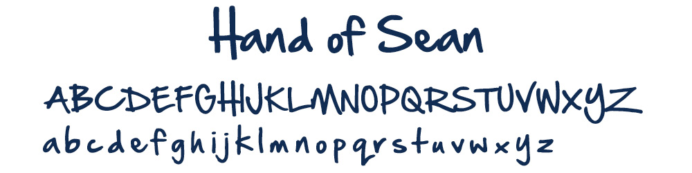 Hand of sean font example