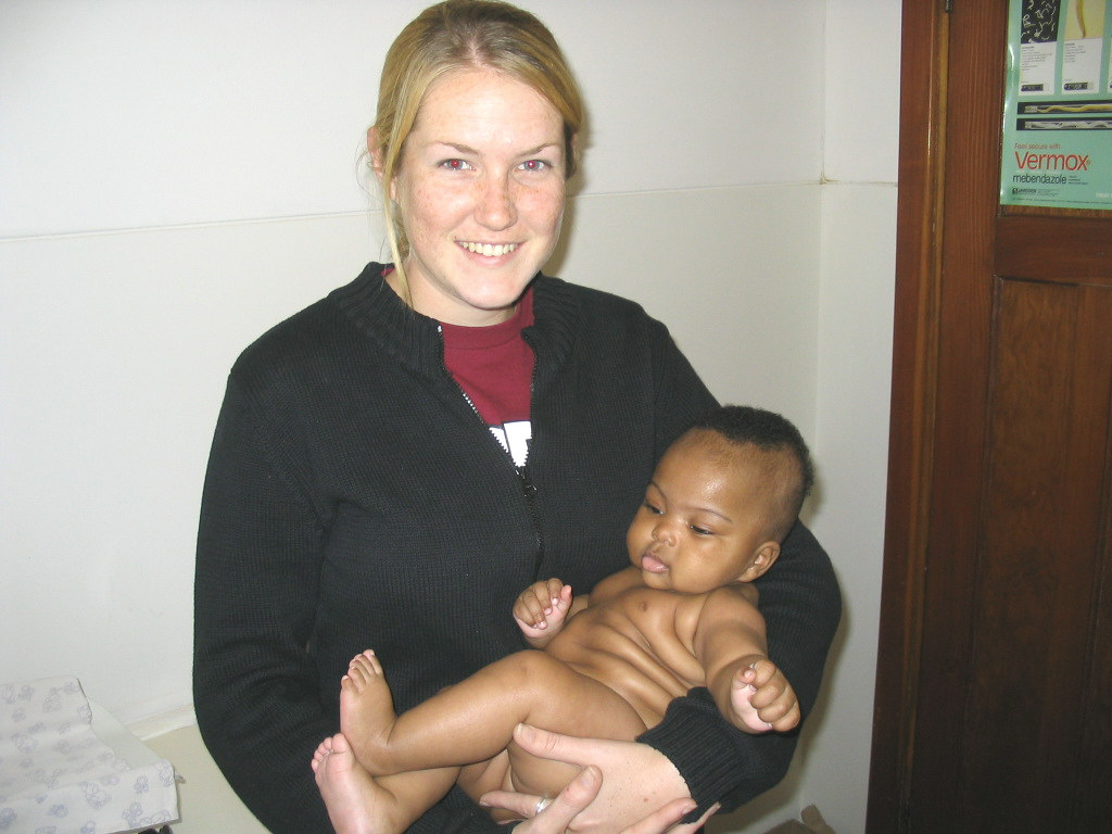 Messiah student with baby