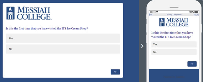 Screenshot of Qualtrics full-page and mobile survey formats
