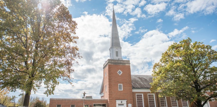 Hostetter Chapel on a sunny day.