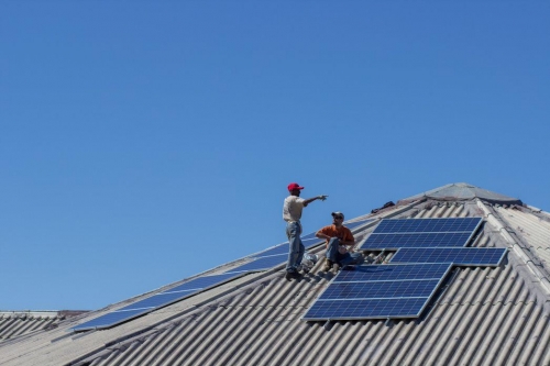 solar system installed on roof