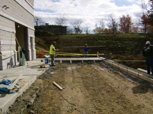 Sidewalk installation south wall