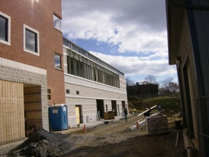 Window framing south wall