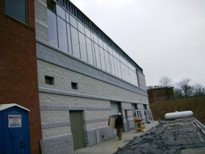 South wall glass installed