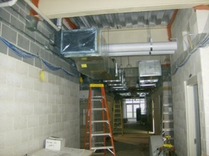 First floor corridor duct work