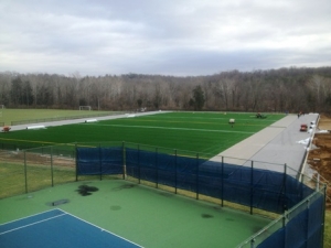 Turf installation going well despite the cold weather