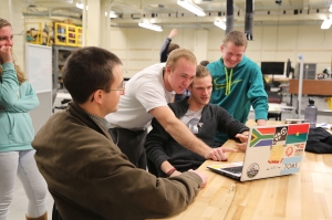 Students in the new project space