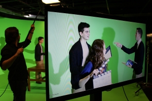 Filming with the green screen