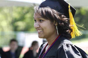 Graduate walking 