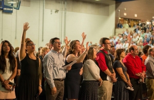 Graduating seniors worship with their friends and family at Baccalaureate