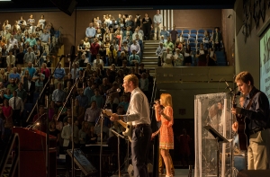 Members of the senior worship community lead the crowd in worship.