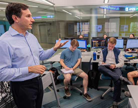 Professor Safer teaching a class.