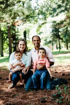 alumna Rebekah Bollinger and her family