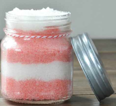 Sugar scrub in a jar.