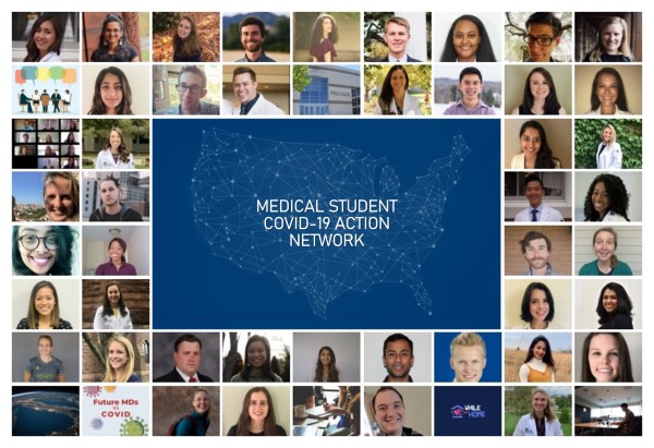 A collage of medial students' headshots