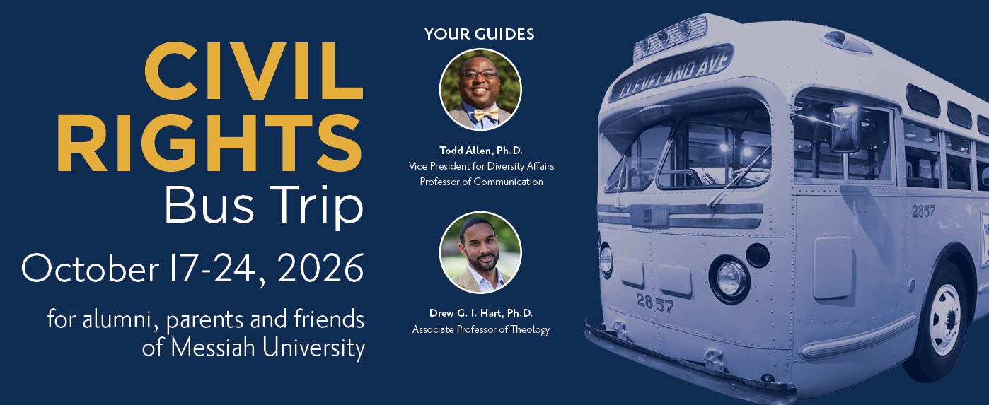 A banner image with the name and date of the Civil Rights Bus Trip