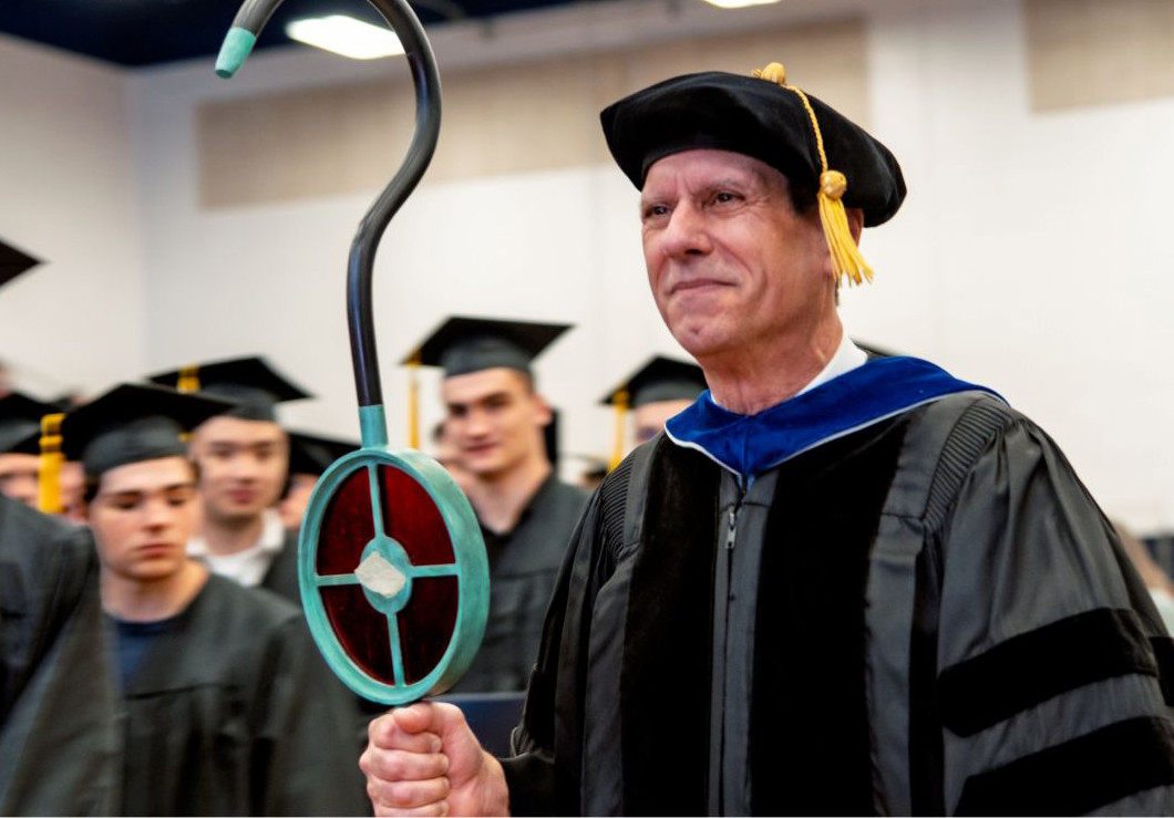 Jon C. Stuckey at commencement. 