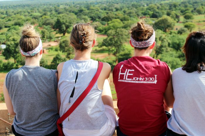 Students on a service trip together.