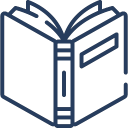 Line art of open book