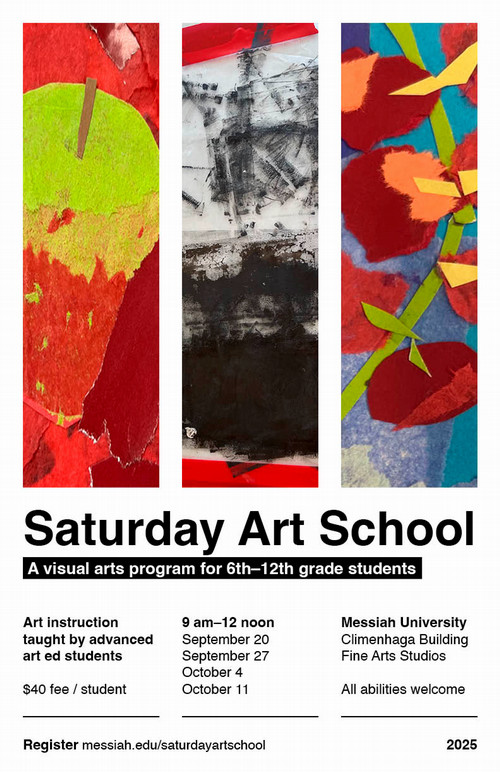 A poster displaying the information for Saturday Art School